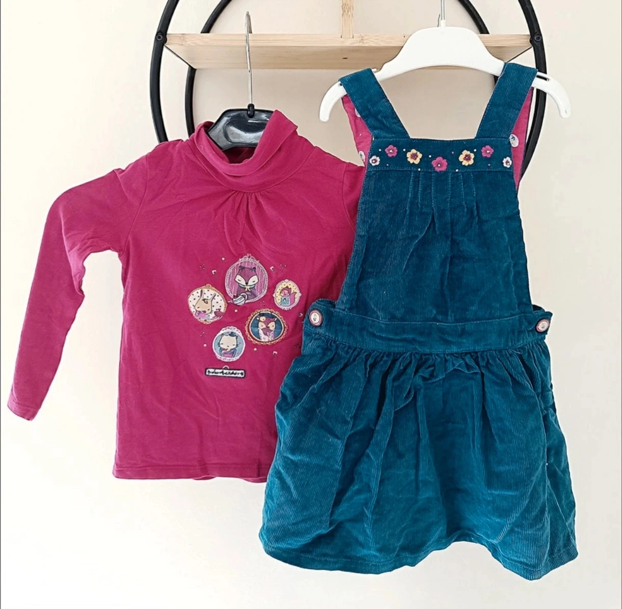 2 ans ensemble sergent major teeshirt et robe côtelée 92 cm